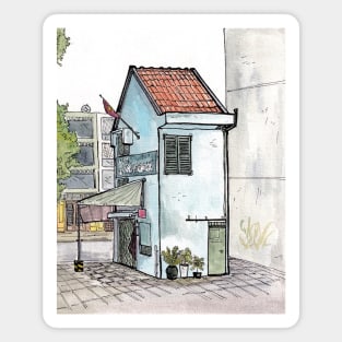 Tinyhouse Saigon (Ho Chi Minh City) Vietnam Watercolor Illustration Magnet